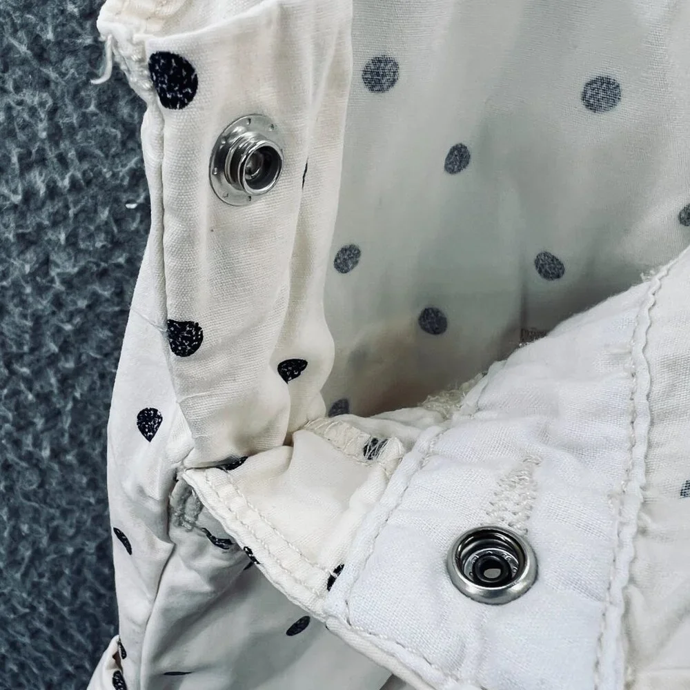 OshKosh BGosh Vestback Overalls 12 Months Cream Polka Dots 100%‎ Cotton